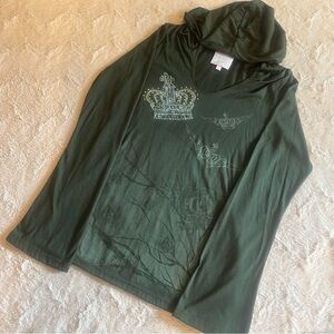 Romeo & Juliet Couture Crown Embellished Hoodie Size L